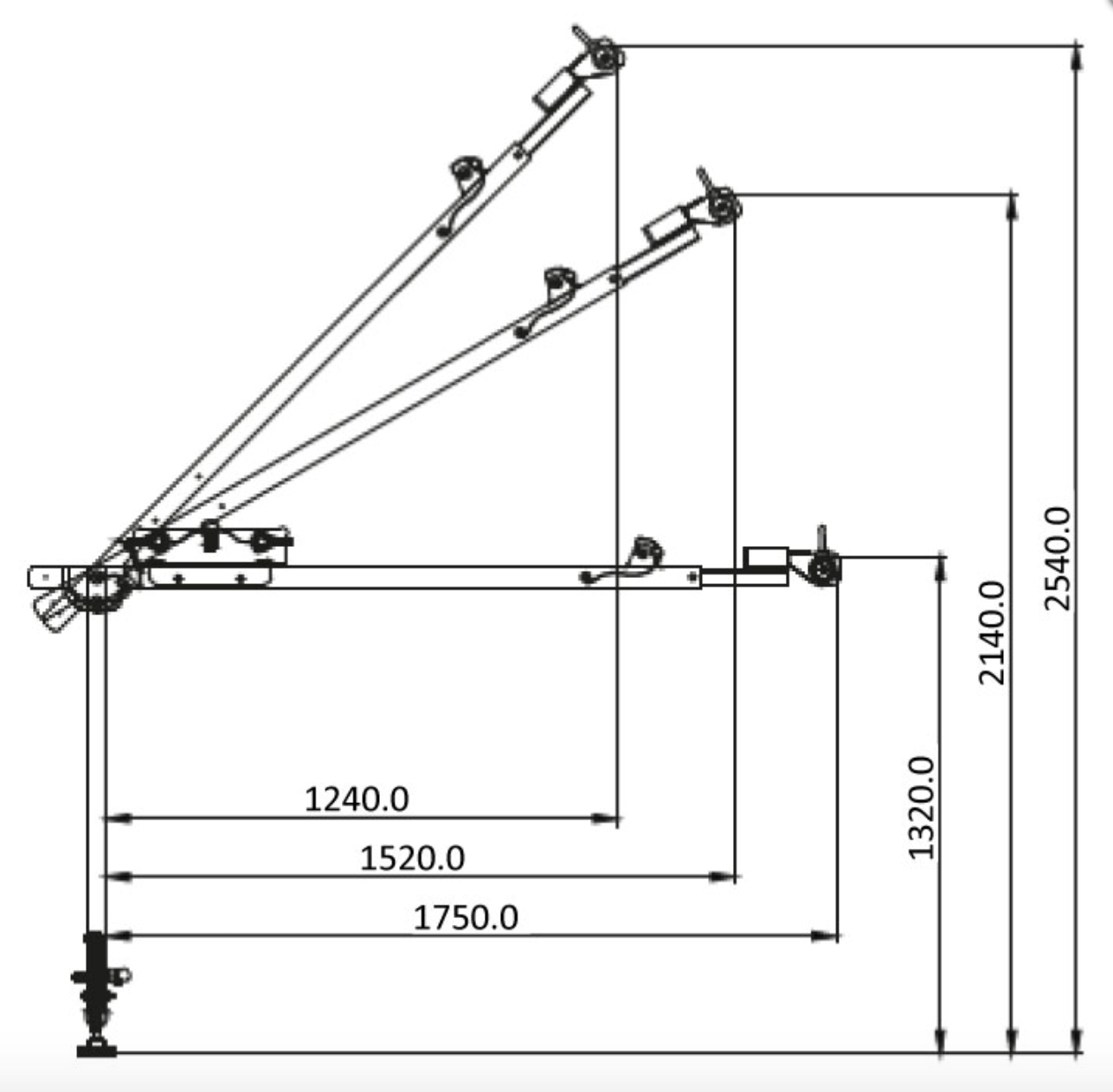 Kratos- Easy Safeway Extendable Davit Arm - Max Load Capacity 500kg