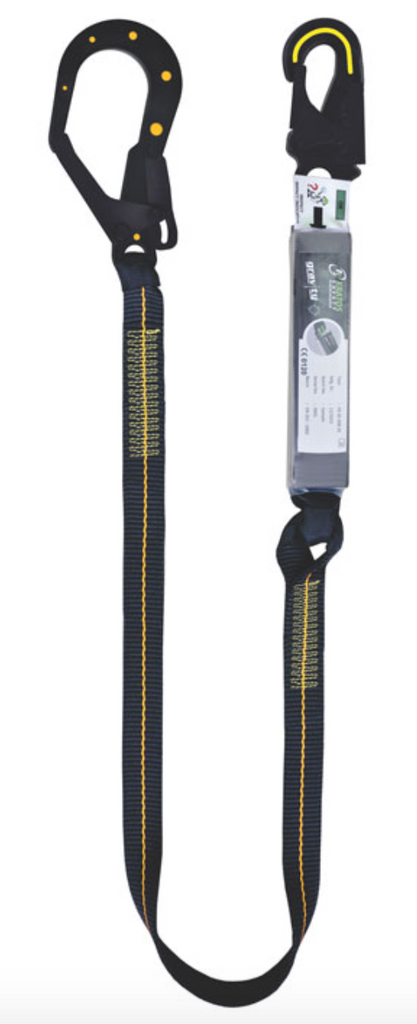 2m Dielectric Shock Absorbing Single Webbing Lanyard with Scaff Hook