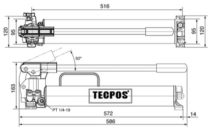 Tecpos Aluminium Hydraulic Hand Pump