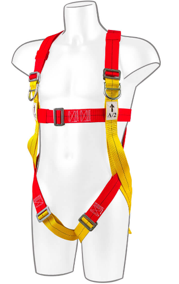 Portwest - 2 Point Plus Harness - Red with Fully adjustable shoulder, chest and leg straps - SALE