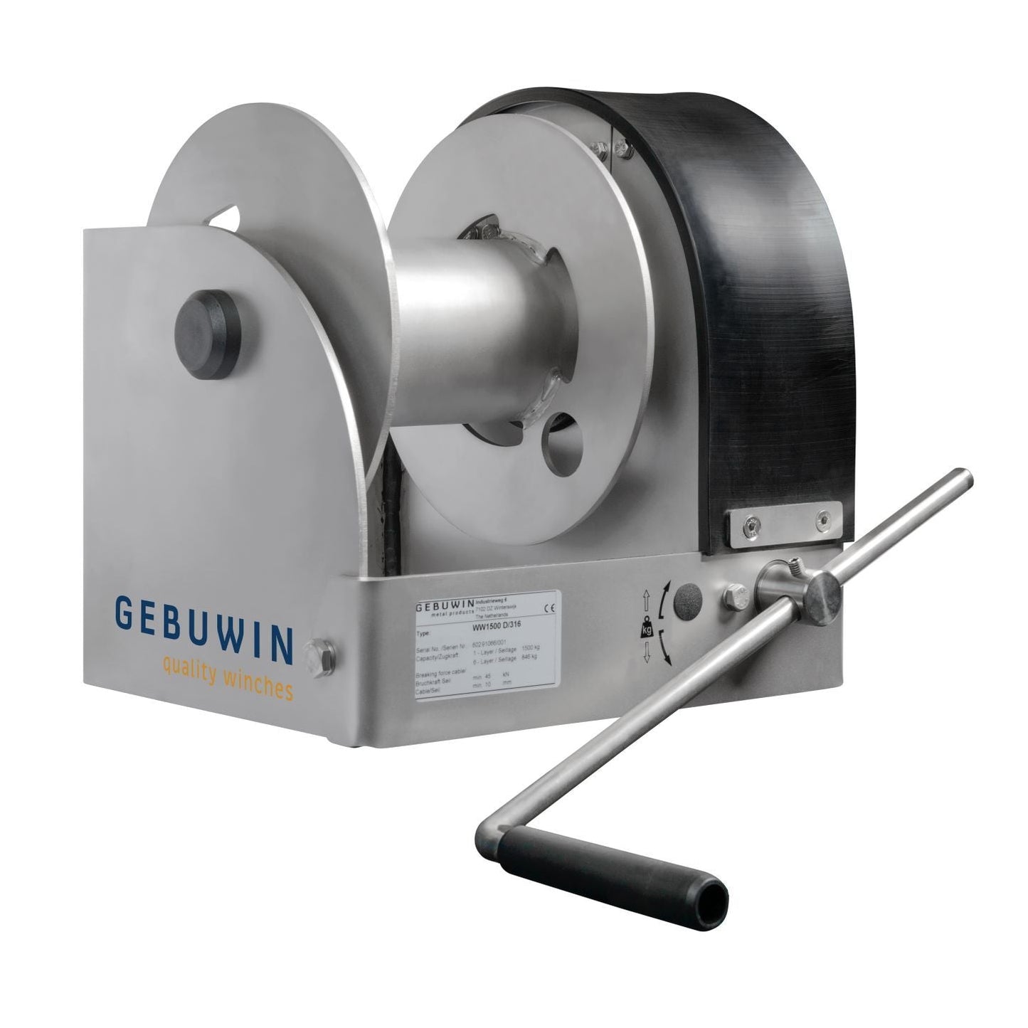 Stainless Steel Worm Gear Hand Winch 5000kg (MR3000 SST316)