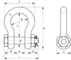 Green Pin Safety Bow Shackles with Bolt and Safety Nut