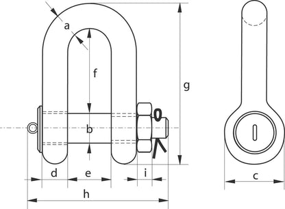 Green Pin Safety DEE Shackles with Bolt and Safety Nut