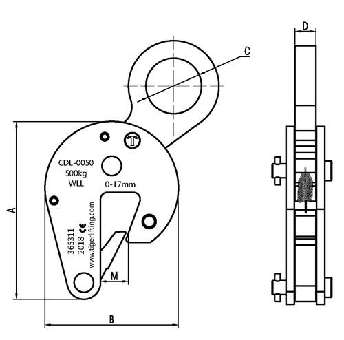 TIGER DRUM LIFTING CLAMP - CDL Ref: 240-6 - Hoistshop